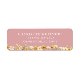 Blush Pink Floral Return Address Label