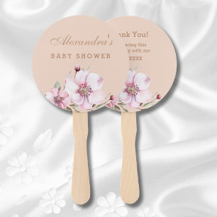 Blush Pink Floral Rose Babydusche Fächer