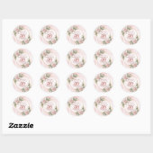 Blush Pink Floral Rose Gold 50th Birthday Stickers (Blatt)