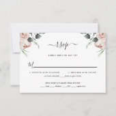 Blush Pink Floral Rose Hochzeit RSVP Card (Vorderseite)