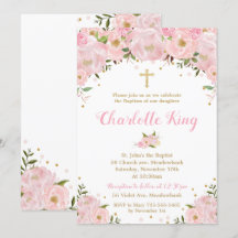 Blush Pink Floral Rose Taufe Christening