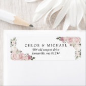 Blush Pink Floral Rustic Wedding Rücksendeadresse (Insitu)
