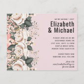 Blush Pink Floral Sage Hochzeitbudget (Vorderseite)