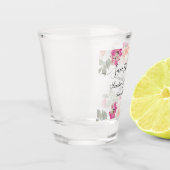 Blush Pink Floral Save the Date Hochzeit Schnapsglas (Links)