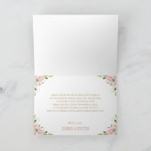 Blush Pink Floral Schlafen Elephant Baby Dusche Dankeskarte (Innenseite)