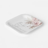Blush Pink Floral Schöne Babydusche Pappteller (Gewinkelt)