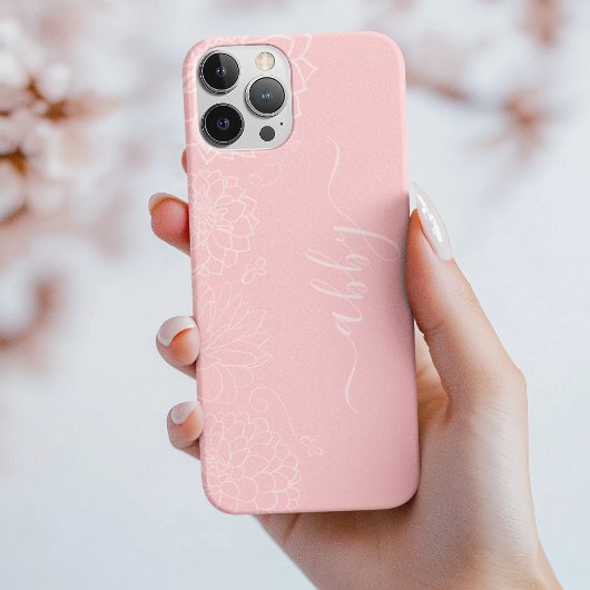 Blush Pink Floral Script iPhone / iPad Fall Case-Mate iPhone Hülle