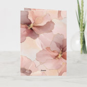 Blush Pink Floral Sparkly Butterfly Geburtstag Karte (Rückseite)