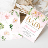 Blush Pink Floral Spring Baby Dusche Einladung