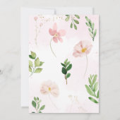 Blush Pink Floral Spring Baby Dusche Einladung (Rückseite)