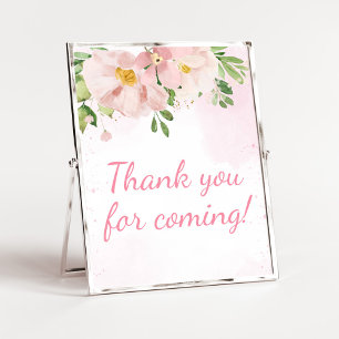 Blush Pink Floral Spring Danke, dass du gekommen b Poster