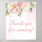 Blush Pink Floral Spring Danke, dass du gekommen b Poster (Vorne)