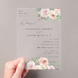 Blush Pink Floral & Succulent Wedding V2 Acryleinladungen
