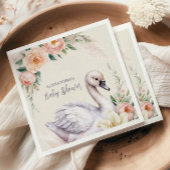 Blush Pink Floral Swan Princess Baby Dusche Serviette