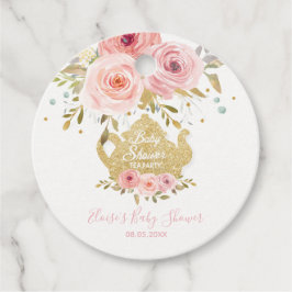 Blush Pink Floral Tee Party Babydusche Danke Geschenkanhänger