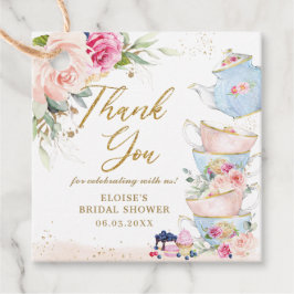 Blush Pink Floral Tee Party Babydusche Geburtstag Geschenkanhänger