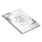 Blush pink floral thank you teacher gift announcem notizblock (Rechte Seite)