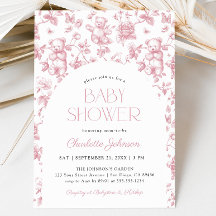 Blush Pink Floral Toile Girl Babydusche