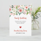 Blush Pink Floral Tradition Kinderdusche Ankündigung (Stehend Vorderseite)