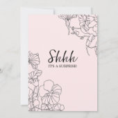 Blush Pink Floral Überraschung 50. Geburtstag Einladung (Rückseite)