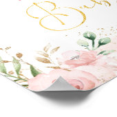 Blush Pink Floral Valentines Baby Dusche Willkomme Poster (Ecke)