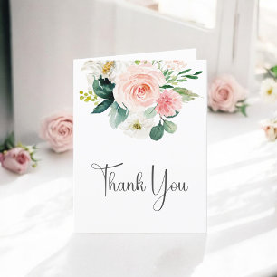 Blush Pink Floral Vielen Dank Dankeskarte
