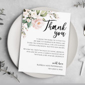 Blush Pink Floral Vielen Dank Empfang Card Postkarte