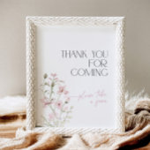 Blush Pink Floral Vielen Dank für die kommende Fav Sockelschild