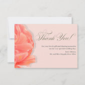 Blush Pink Floral Vielen Dank für Ihre Hochzeit Dankeskarte (Vorderseite)