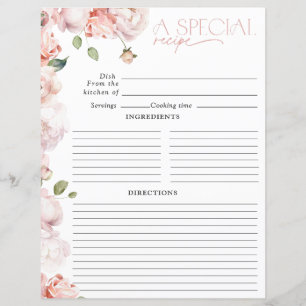 Blush Pink Floral Wasserfarbe Brautparty Rezept
