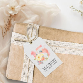 Blush Pink Floral Wasserfarbe Nummer 15 Vielen Dan Geschenkanhänger