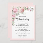 Blush Pink Floral Watercolor Christine Einladung (Vorne/Hinten)