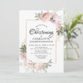 Blush Pink Floral Watercolor Christine Einladung (Stehend Vorderseite)