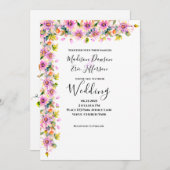 Blush Pink Floral Watercolor Hochzeit Einladung (Vorne/Hinten)