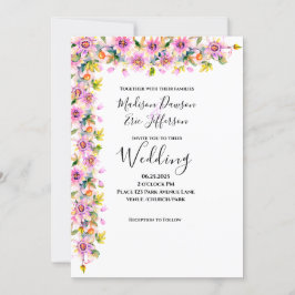 Blush Pink Floral Watercolor Hochzeit Einladung