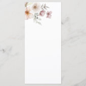 Blush Pink Floral Watercolor Hochzeit Menükarte (Rückseite)