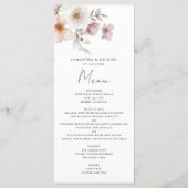 Blush Pink Floral Watercolor Hochzeit Menükarte (Vorderseite)