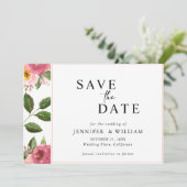 Blush Pink Floral Watercolor Hochzeit Save The Date (Stehend Vorderseite)