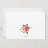 Blush Pink Floral Watercolor Hochzeit Save The Date (Rückseite)