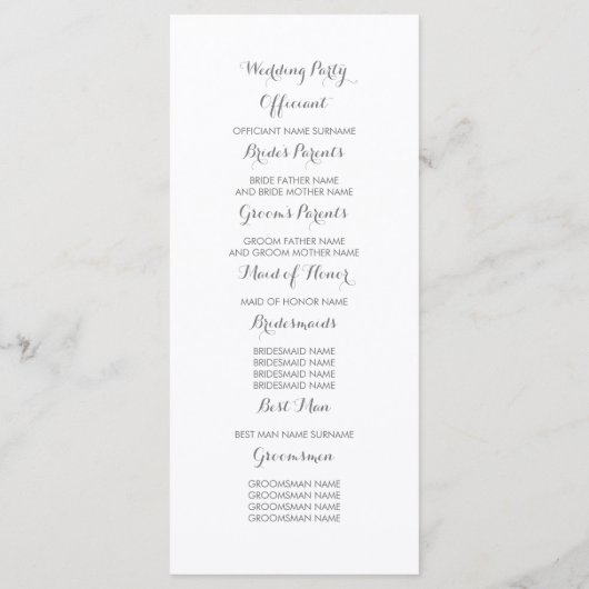 Blush Pink Floral Watercolor Hochzeitsprogramme Programm (Rückseite)