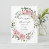 Blush Pink Floral Watercolor Wedding Einladung (Stehend Vorderseite)