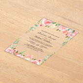 Blush Pink Floral Wedding Acryleinladungen (Ablage )