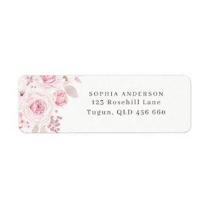 Blush Pink Floral Wedding Bridal Geburtstagsadress