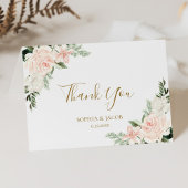 Blush Pink Floral Wedding Dankeskarte