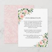 Blush Pink Floral Wedding Details Einladung (Vorne/Hinten)