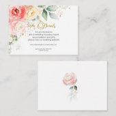 Blush Pink Floral Wedding Details Karten Gehäuse K (Vorne/Hinten)