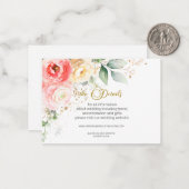 Blush Pink Floral Wedding Details Karten Gehäuse K (Vorderseite/Rückseite Beispiel)