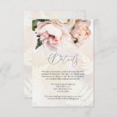 Blush Pink Floral Wedding Details Umschließkarte Begleitkarte (Vorne/Hinten)