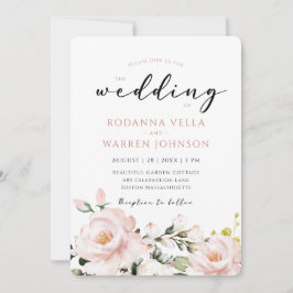 Blush Pink Floral Wedding Einladung