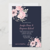 Blush Pink Floral Wedding | Einladung (Vorderseite)